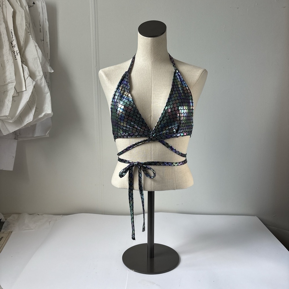 Holographic Halter Bikini Top